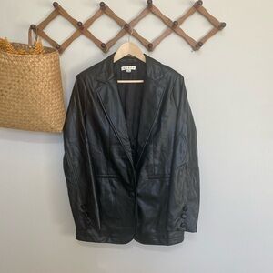 HYFVE Faux Black Leather Blazer
